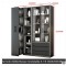 Armoire bibliotheque modulable A coulissante 80cm  +B vitree 80cm gris