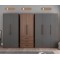 Duo Armoire melamine modulable A 80cm gris 2P + B 60/80cm marron 2P