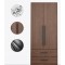 Duo Armoire melamine modulable A 80cm gris 2P + B 60/80cm marron 2P