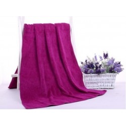 serviette de bain microfibre aubergine 140X70cm