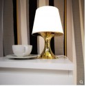 Lampe de table blanc pied dore IKEA LAMPAN