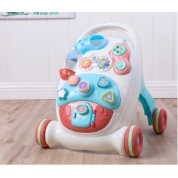 B08.20 Trotteur assis debout musical pour bebe rouge&blanc