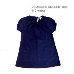 mini robe bleu nuit col rond avec poche oblique 3SUISSES COLLECTION