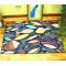 Tapis salon 3D motif poisson multicolore fond sombre 160X230CM