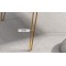 Table basse ronde trepieds metallique dore blanc 60x30cm