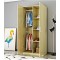 Armoire vêtement melamine 2 porte 2 penderie 4 etagere marron 80x160CM