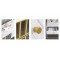 Meuble TV luxe 2 tiroirs blanc effet marbre support metallique dore