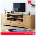 Meuble tv haute style contemporain 2 porte 2 tiroirs  neutre 140 CM