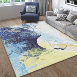 Tapis salon 3D  motif encre eclabouse  tons de bleu   160 CM X230 CM