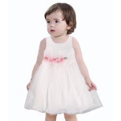 robe bebe fille voilée blanc