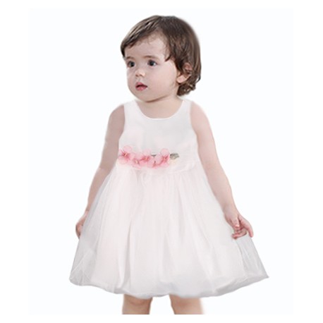 robe bebe fille voilée blanc