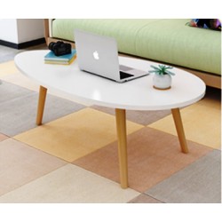 table basse scandinave ovale 80 cm blanc