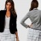 BLAZER coton  jersey  gris  bordure  noire   LA BASIQUE