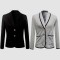 BLAZER coton  jersey  gris  bordure  noire   LA BASIQUE